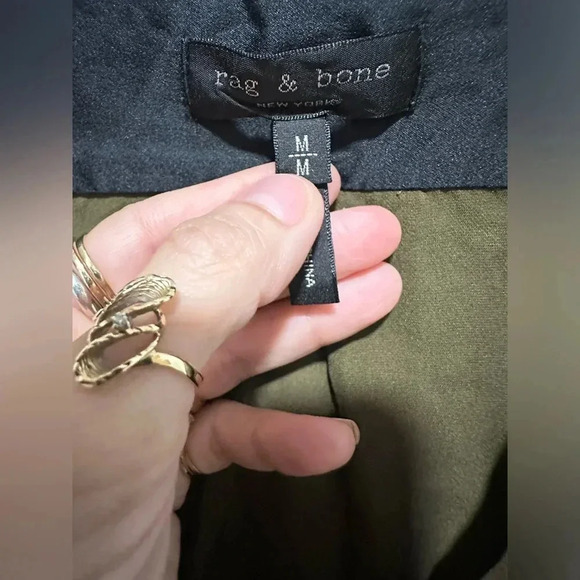 Rag and Bone 100% silk Victor Blouse Dark Olive Size Medium EUC - Picture 3 of 6
